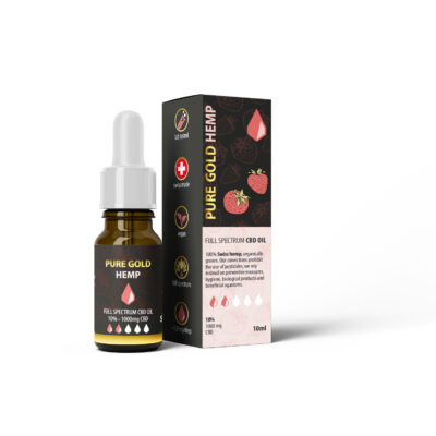 10% Pure Gold Hemp CBD olej 10ml jahoda
