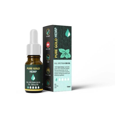 5% Pure Gold Hemp CBD olej 10ml mäta